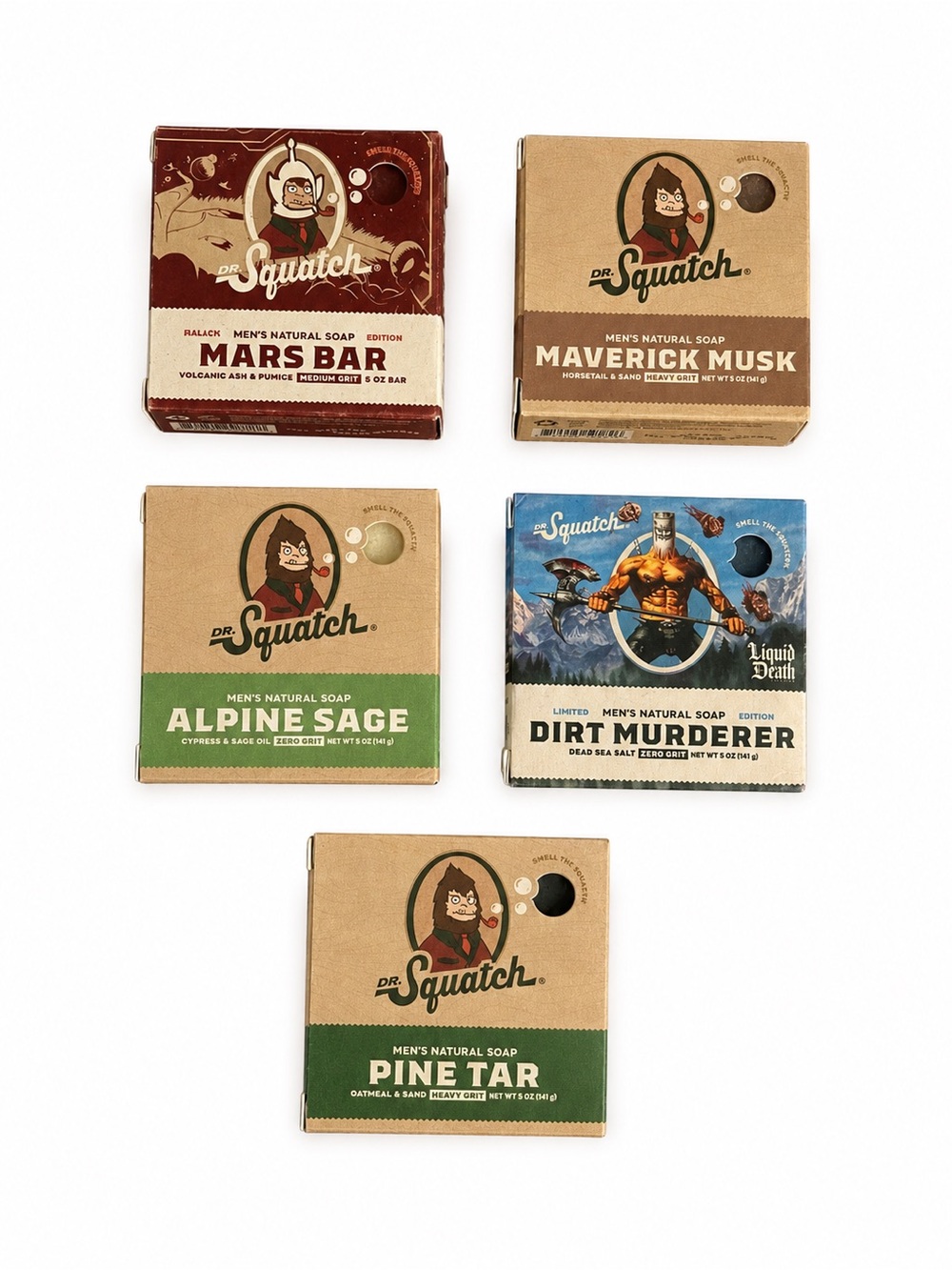 Dr. Squatch Men's Natural Soap Variety Pack Bundle NWT